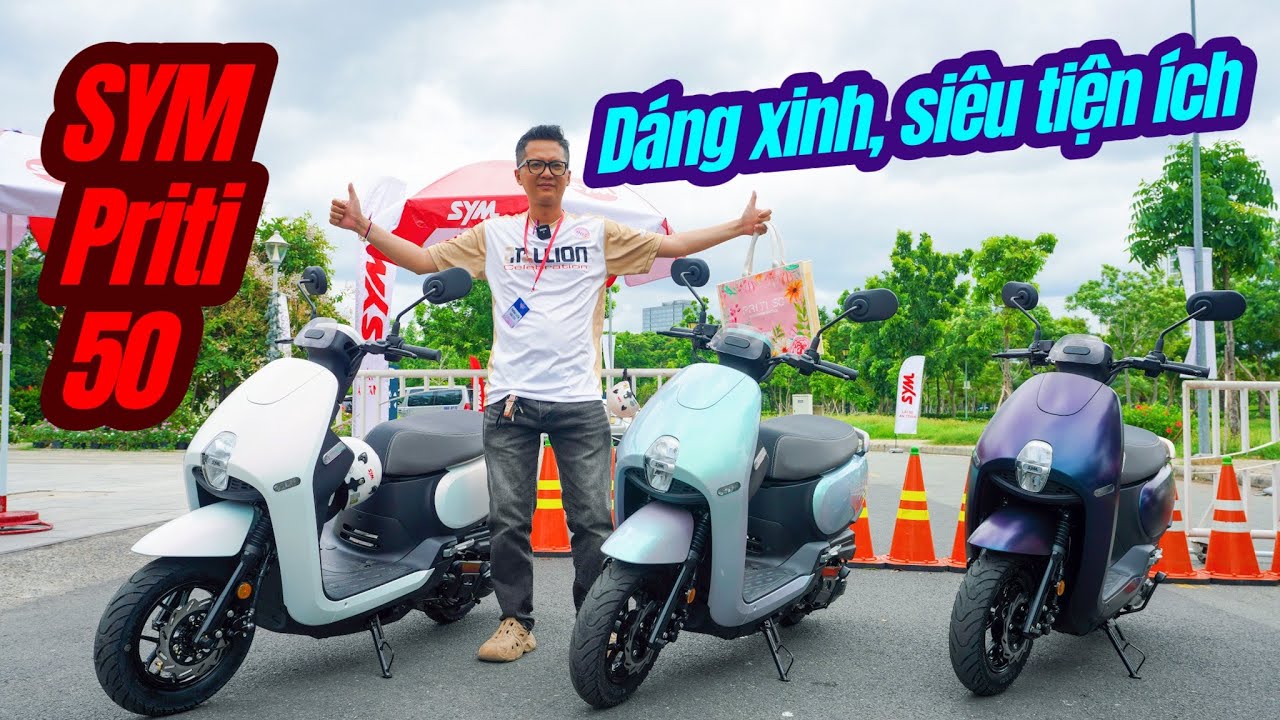 SYM Priti 50 xe tay ga học sinh siêu tiện ích giá xe quá tốt