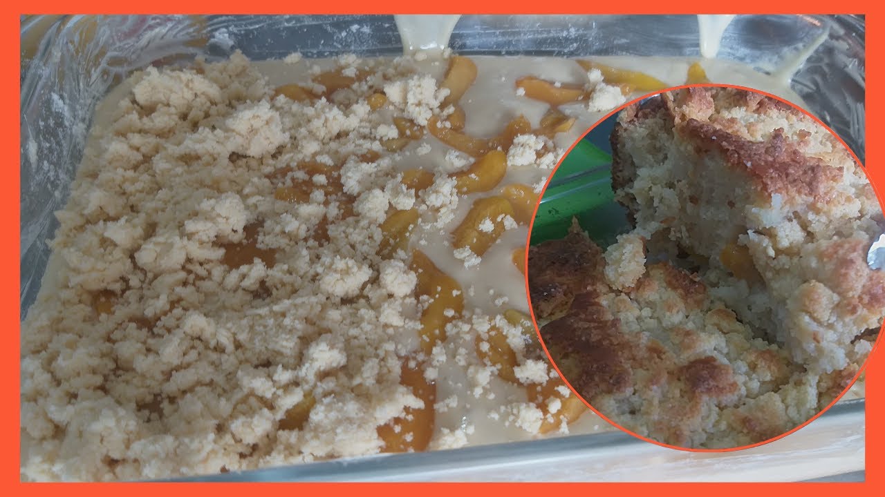 Cuca de farofa com recheio de pêssego - Receita da vó marli
