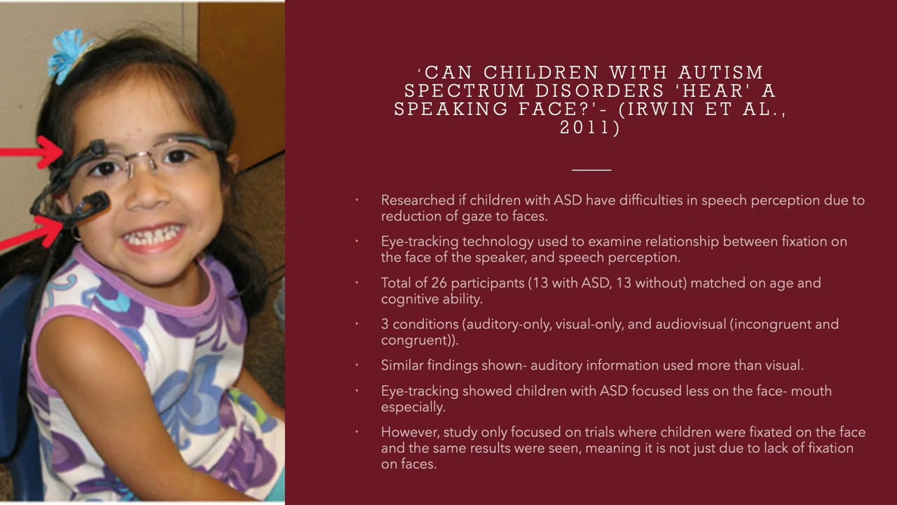 Multisensory integration in children with autism (McGurk effect)