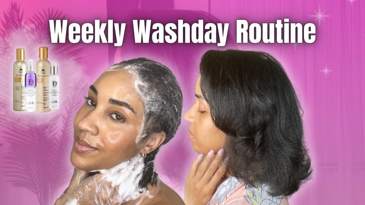 Weekly Relaxed Hair Washday Routine Start to Finish 🧖🏽‍♀️💕