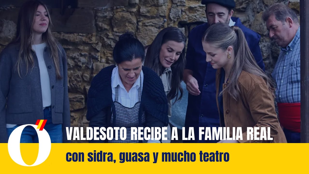 Valdesoto recibe a la Familia Real con sidra, guasa y mucho teatro