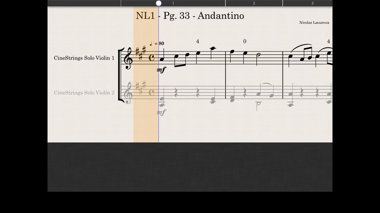 Pg 33 - Andantino - Violino 1 - Nicolas Laoureux I - Violino