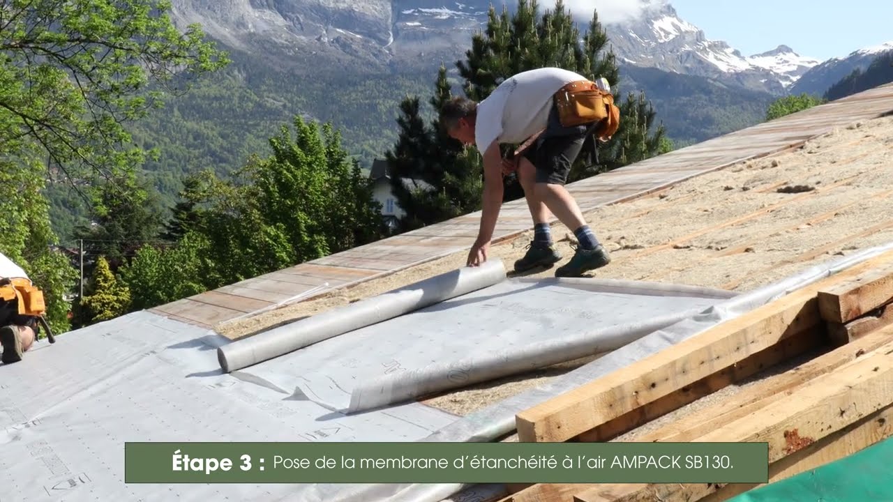Le duo gagnant pour l'isolation de votre toiture : Gramitherm + Ampack /pose entre chevrons /sarking