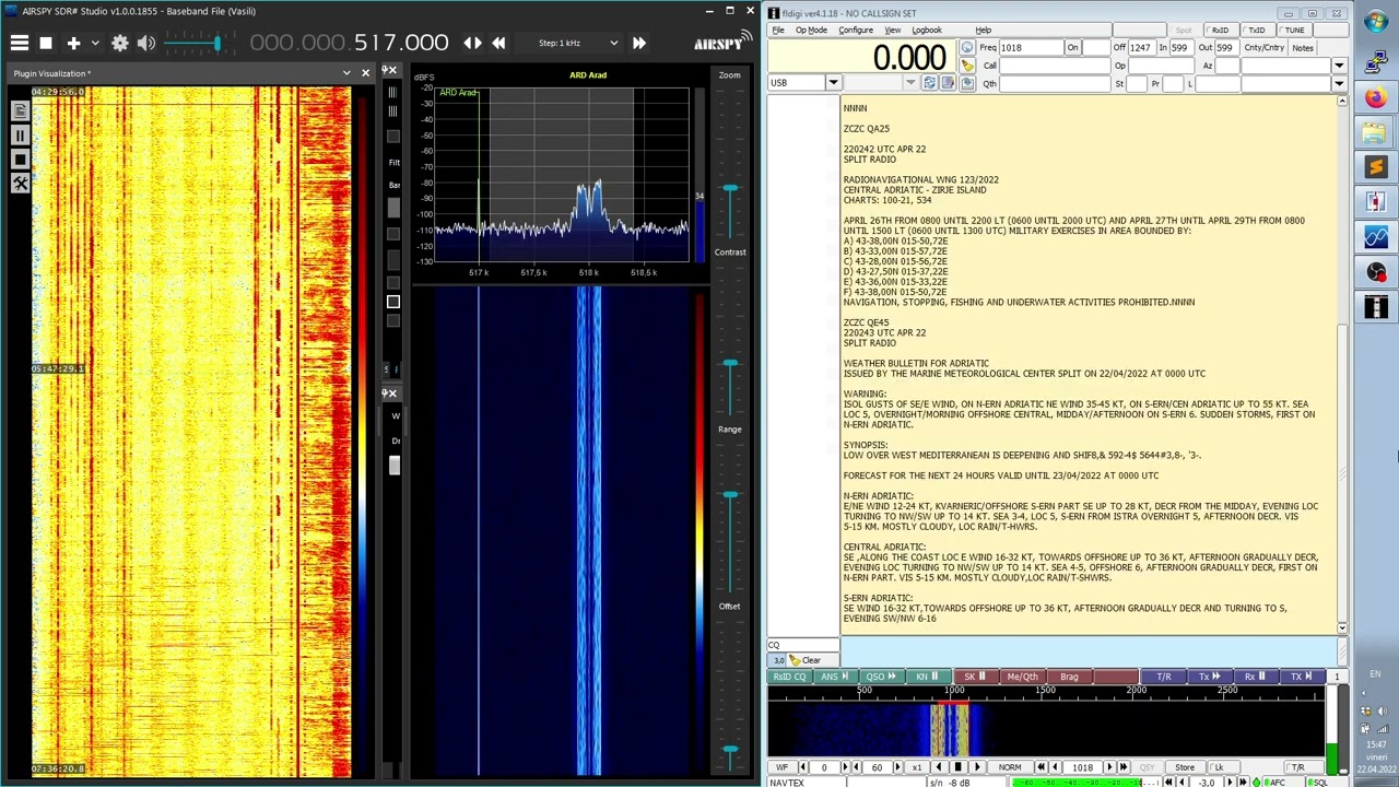 NAVTEX: 518 kHz Split, Croatia 2022-04-22
