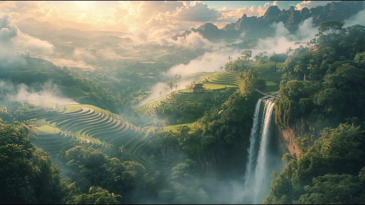 🌿🌅 Valley of Flowing Light | Relaxing Ethereal Ambience