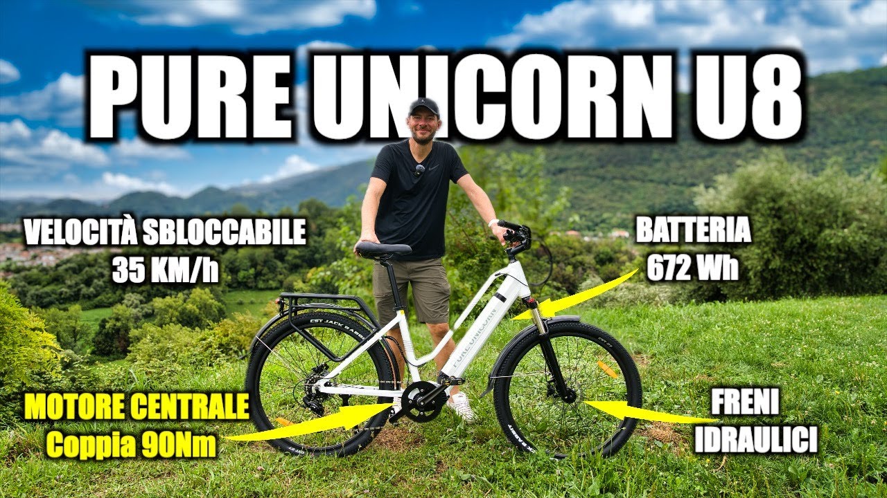 Bellissima Bici con Motore Centrale POTENTE e SBLOCCABILE ! PURE UNICORN U8