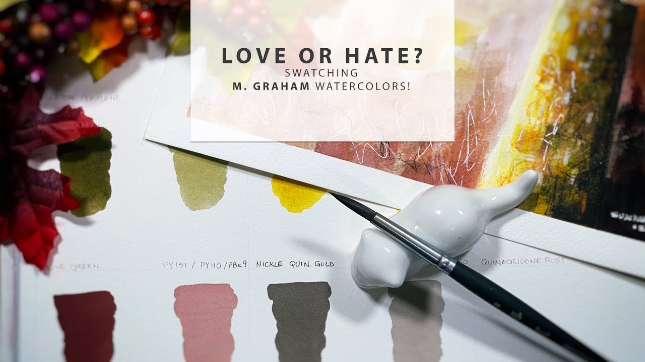 FIRST REACTION: SWATCHING Hand-Picked M GRAHAM Watercolors! Reaction + Review! #watercolorswatching