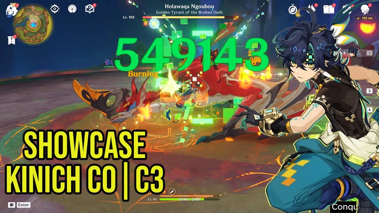 Showcase Kinich C0:C3 | Kinich C0 VS Raiden | Genshin Impact
