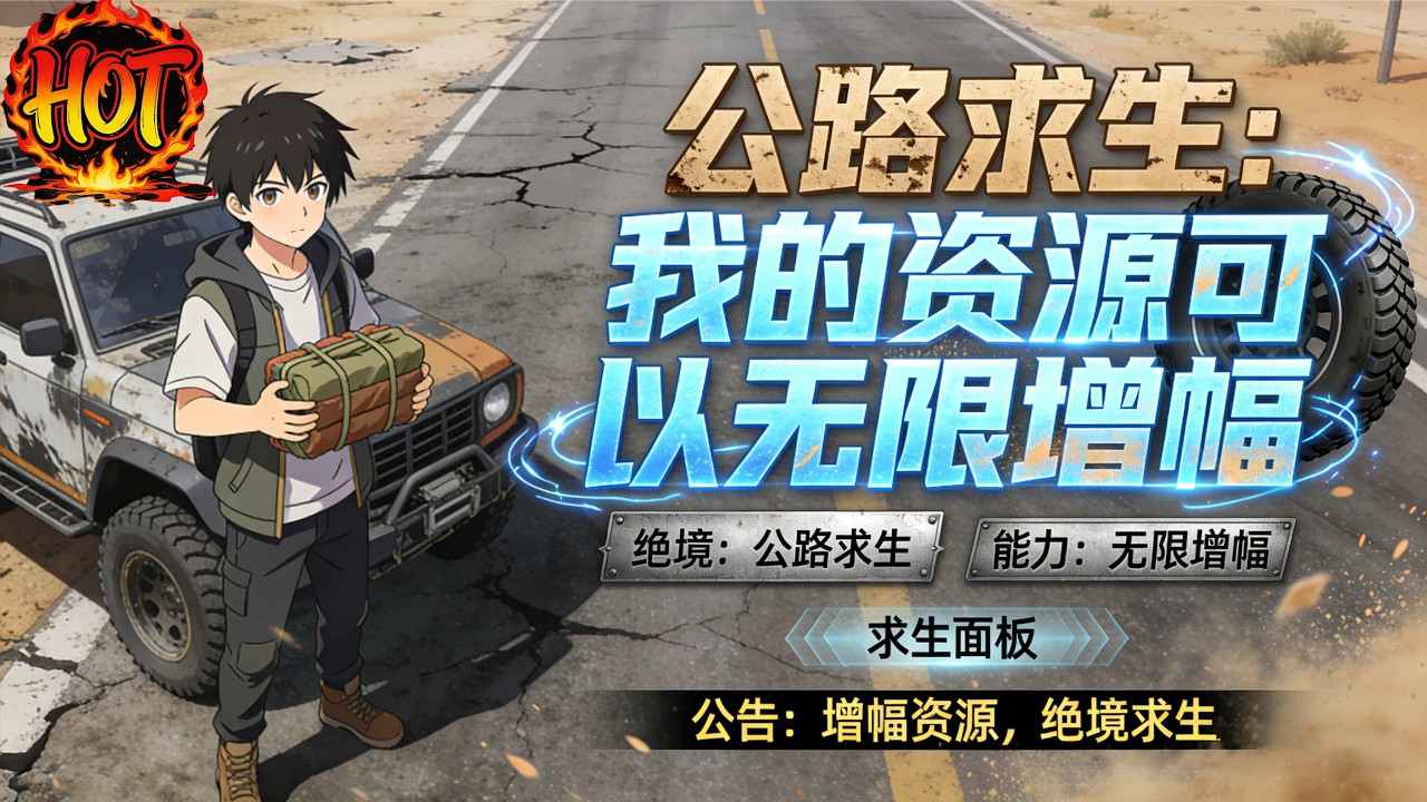 ✨【强推】《公路求生：我的资源可以无限增幅》第1~60集丨北晨意外卷入公路求生游戏，开局自选一辆车，人手一把新手锤，搜寻一切物资。在这、众生平等#穿越 #末世 #异能 ##动态漫画# 漫野推文