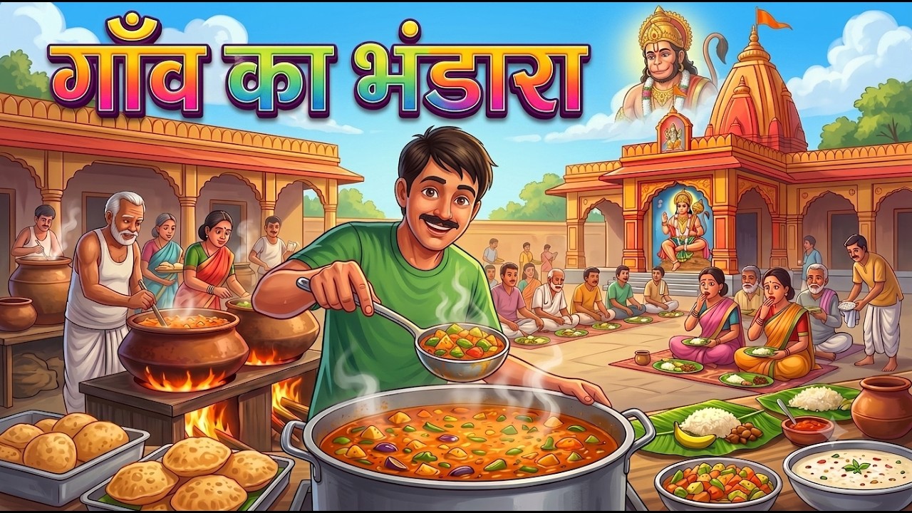 गांव का मंगल भंडारा | Gaon Ka Bhandara Hindi Kahaniya | Animated Stories | HINDI STORIES | CARTOON