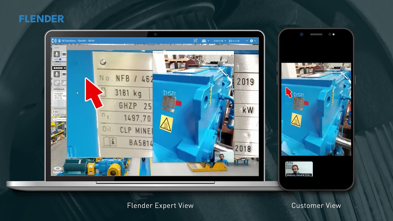 Flender Remote Expert for quick support - illustration of a use case