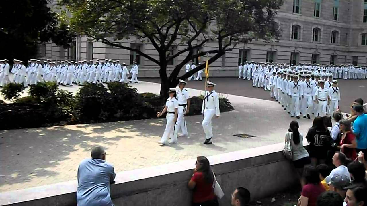 Naval Academy Pre Lunch March on Last Day of Plebe Summer