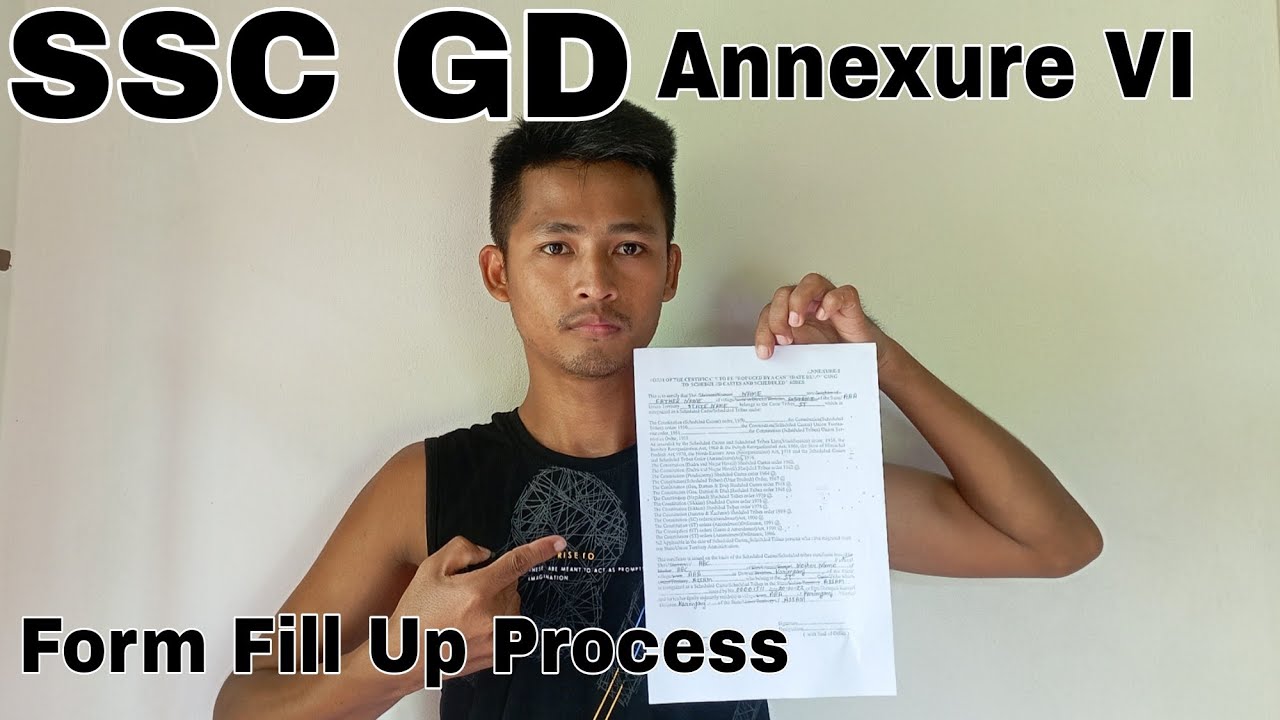 SSC GD Annexure VI Form Fill up kaise kare 2025, Annexure VI How to Fill up Form, SSC GD Annexure VI