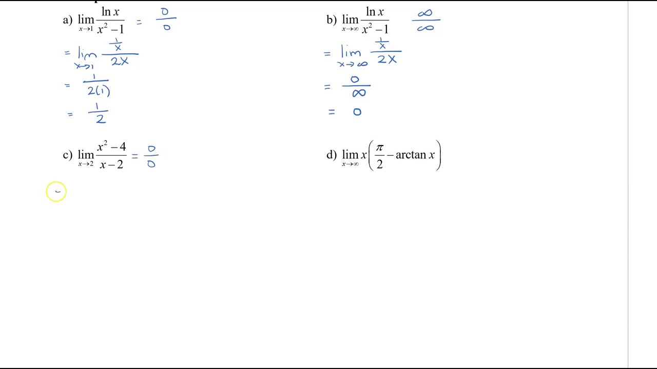 Calculus - Sec 6.8 Indeterminate Forms and L'Hospital's Rule