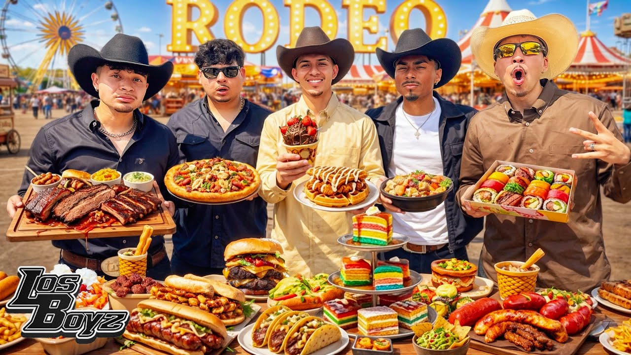 Участники Los Boyz пробуют все блюда на родео в Хьюстоне!!