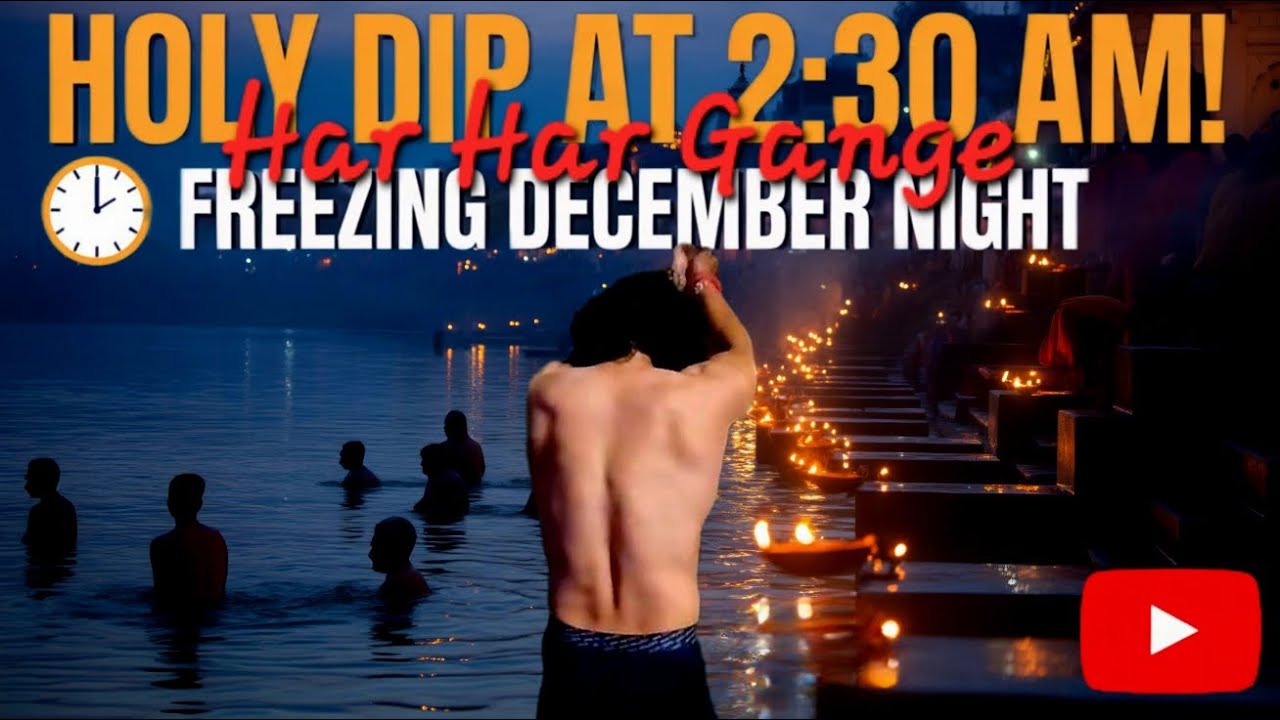 Mid Night freezing Holy Dip in Ganga Ji 🥶 