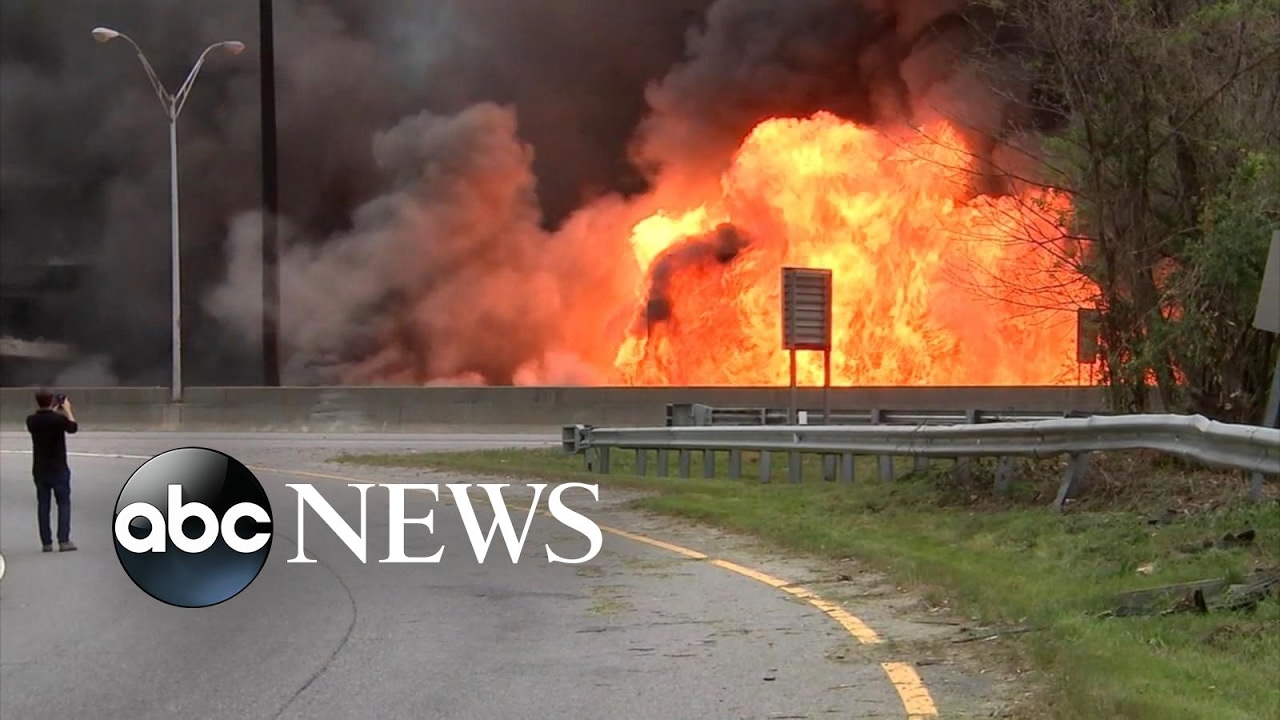 Fire causes portion of Atlanta highway to collapse