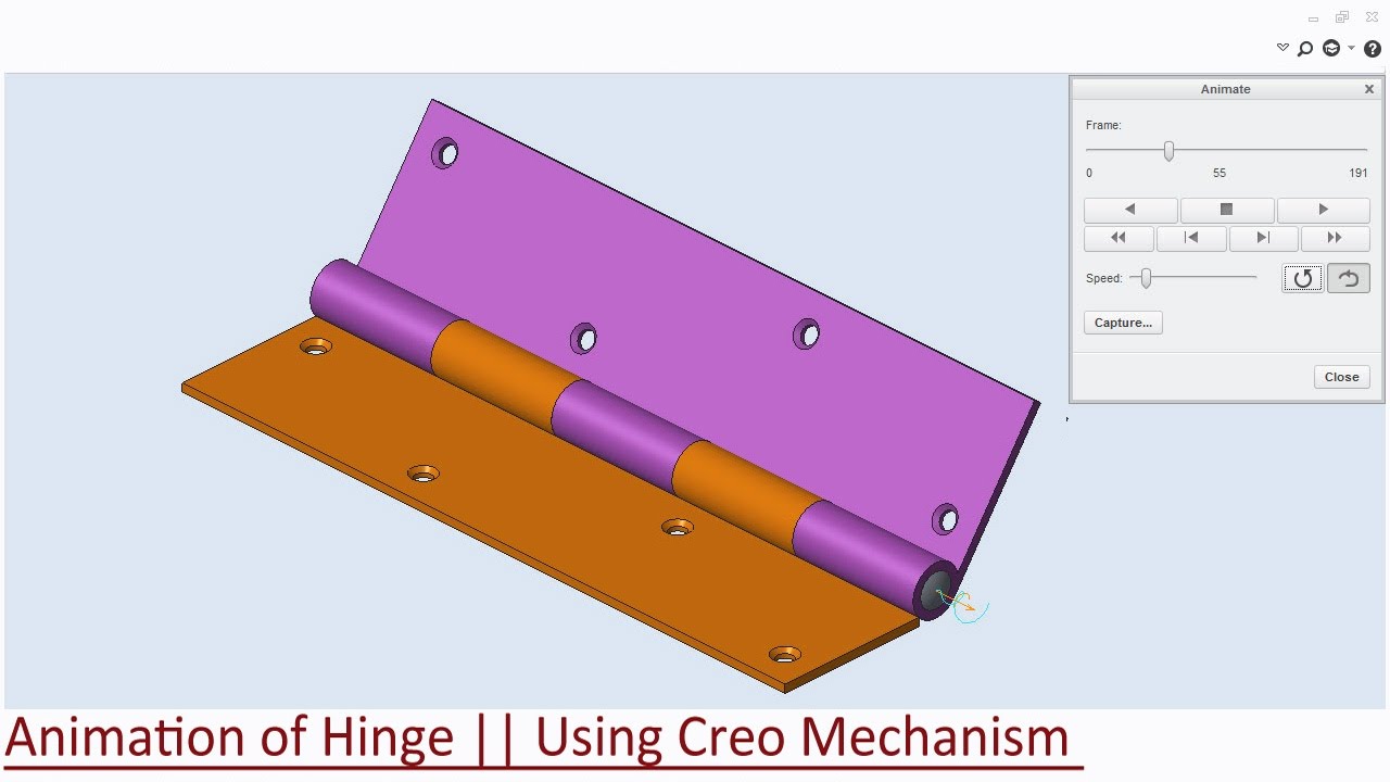 🔖 Animation of Hinge || Using Creo Mechanism