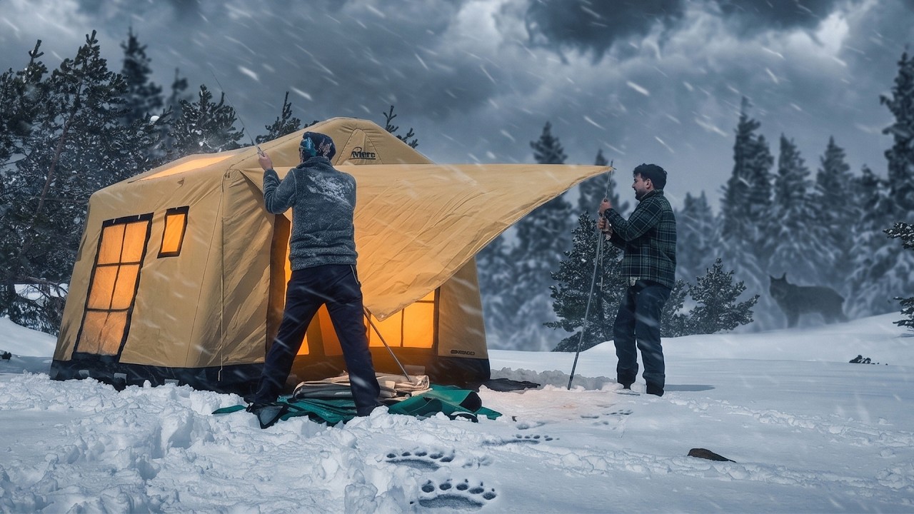 DONDURUCU SOĞUK  -6&deg;c ❄️ KAR FIRTINASINDA KAMP