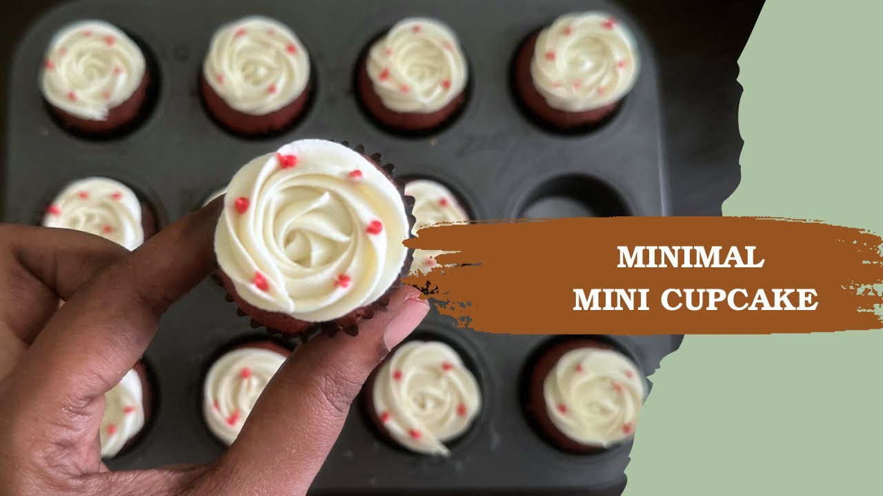 Mini red velvet cupcake with a soft rosette swirl ♥️