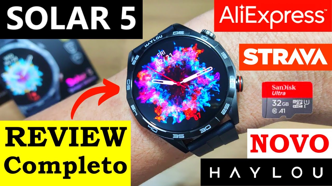 REVIEW COMPLETO HAYLOU SOLAR 5 | MEMÓRIA INTERNA PARA MÚSICAS, TELA AMOLED E CONECTA COM STRAVA!