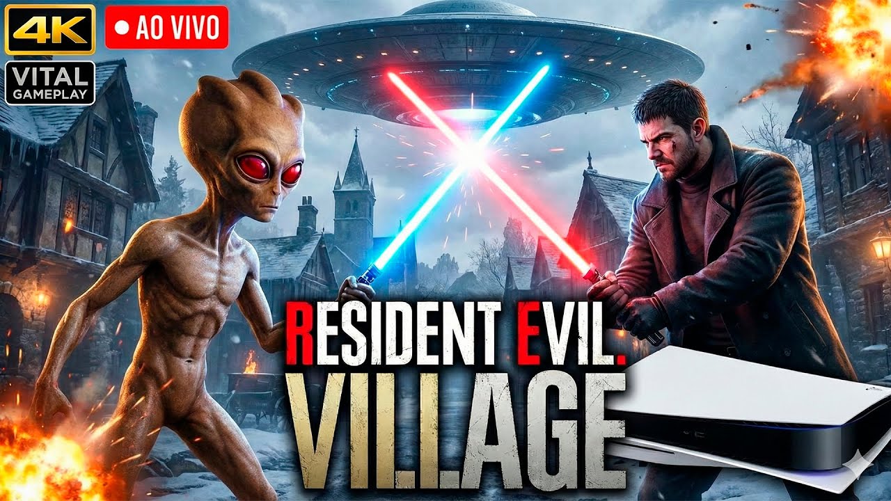 RESIDENT EVIL VILLAGE PS5 4K - JOGANDO COM SABRE DE LUZ