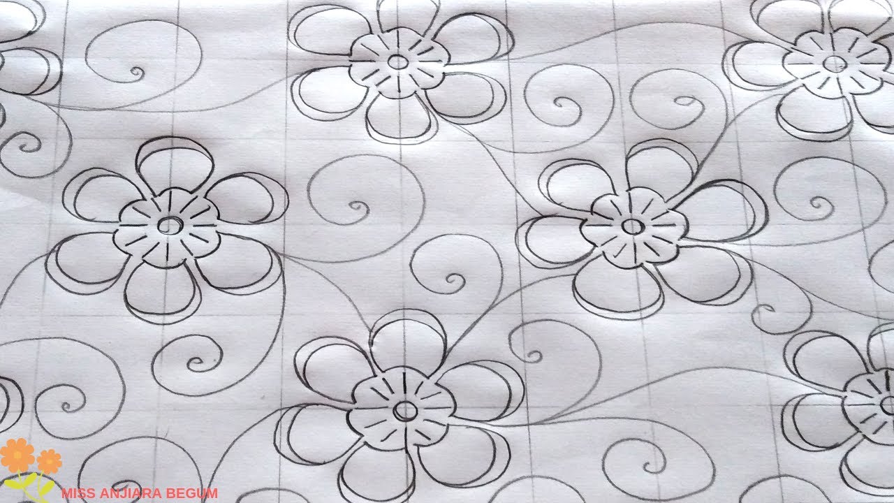 New Nakshi kantha design-105,How to draw Nokshi katha ,নকশী কাথার ডিজাইন, नोक्षी कथा डिजाइन