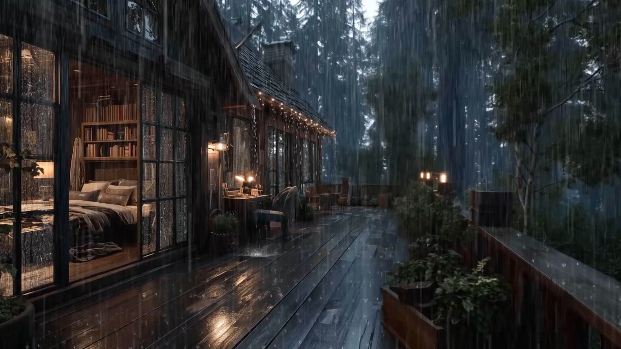 Calm Rainfall at the Forest Cabin 🌧 | Sleep Deeply with Nature Ambience