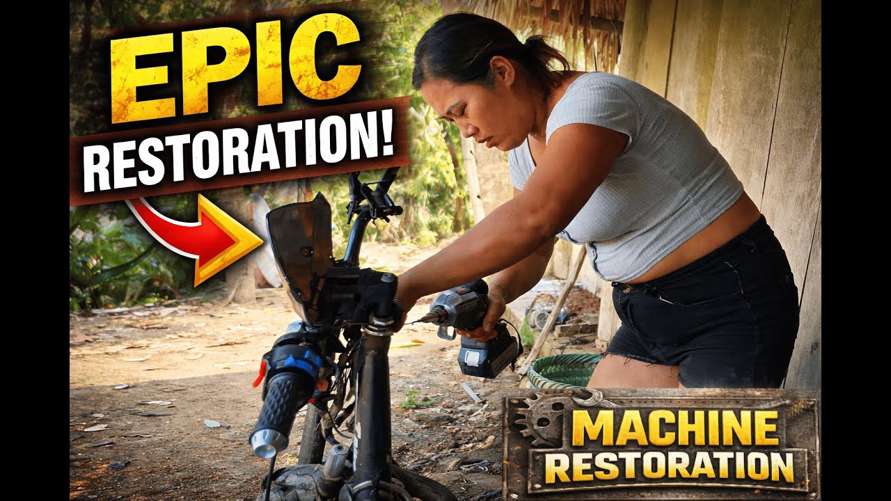 EPIC ELECTRIC BIKE RESTORATION BY A GIRL | NO TALKING