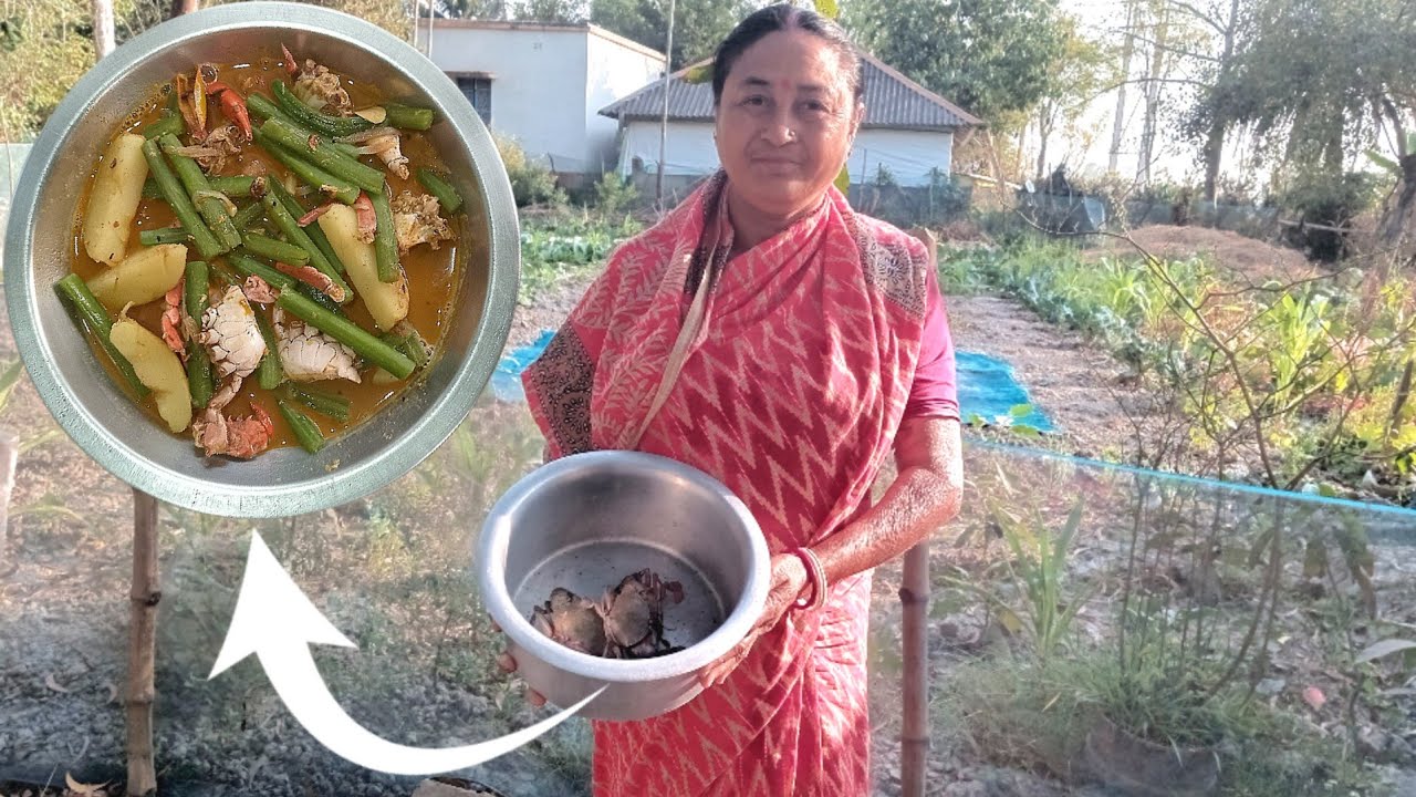 অনেক দিন পর পুঁই শাক আলু দিয়ে করলাম কাঁকড়া রান্না