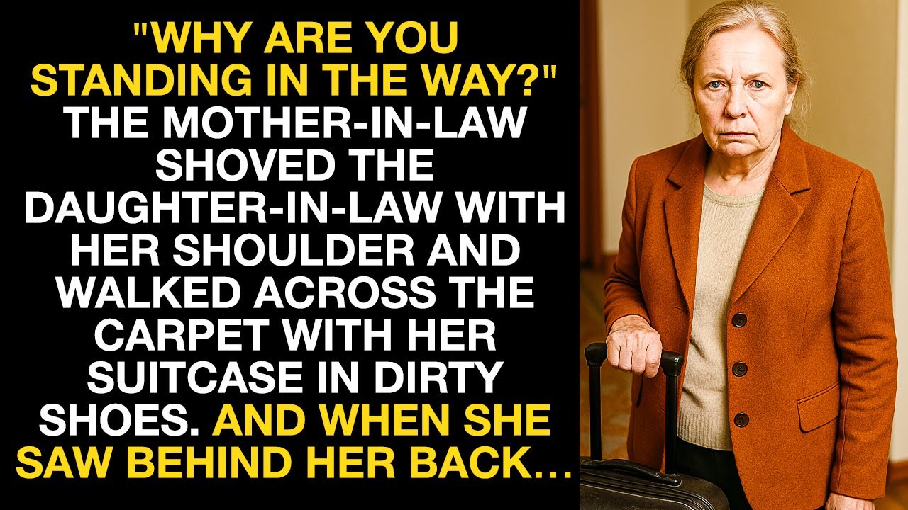 The mother-in-law barged into my apartment with a suitcase of belongings, and when she saw behind me