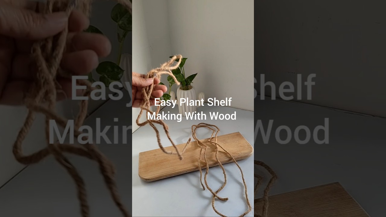 Easy Plant Shelf Making With Wood 🌿  #shorts #ytshorts #diy  #shelfdecor #plants #moneyplant #fyp