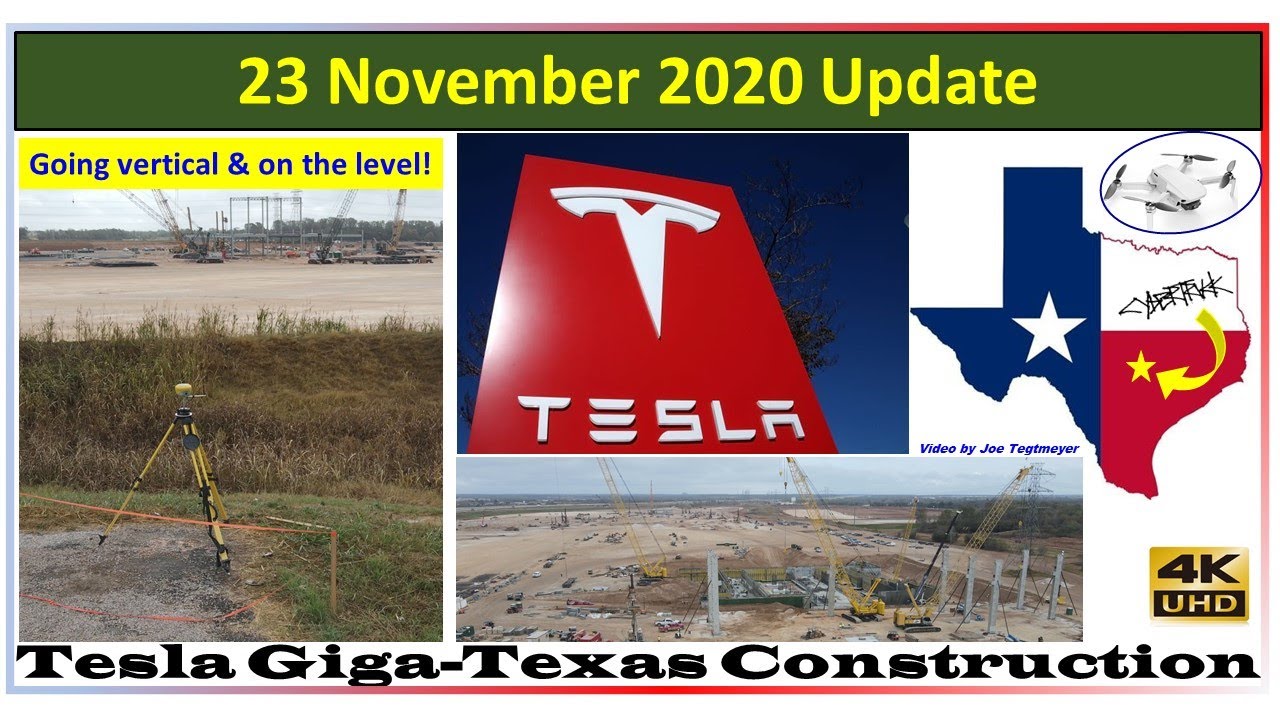 Tesla Gigafactory Texas 23 November 2020 Cyber Truck & Model Y Factory Construction Update (09:30AM)