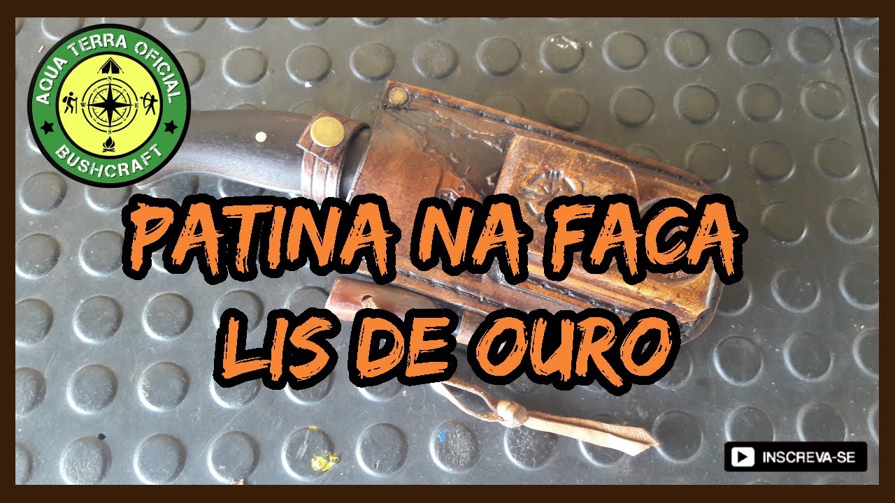 Patina na faca lis de ouro.