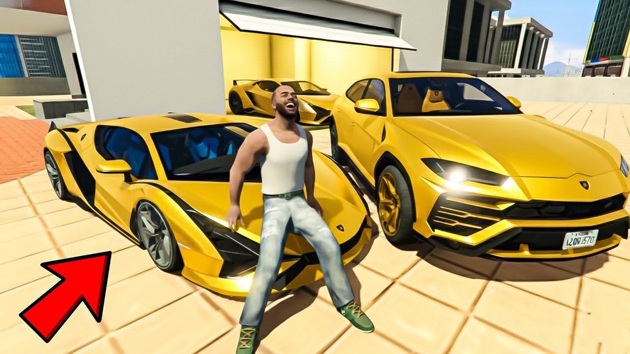 Franklin Collecting Expensive Golden Lamborghini Cars In Indian Bike Driving 3D | GTA 5