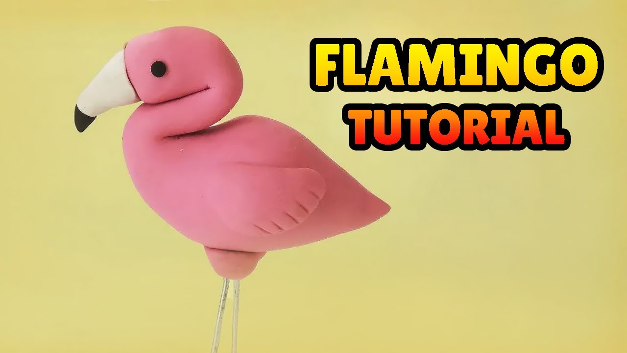 🔴DIY how to make FLAMINGO - Easy Polymer Clay, Fondant cake Topper Tutorial