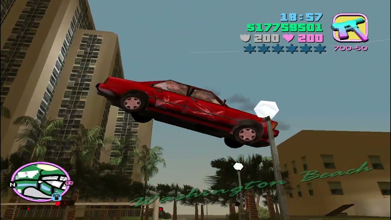 GTA Vice City - Driving a Sentinel Luxury Sedan Car until Wasted!