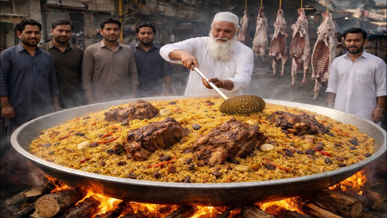 WORLD FAMOUS AFGHANI QABULI PULAO 🇦🇫 | GIANT QABULI PULAO | STREET STYLE QABULI PULAO IN PAKISTAN