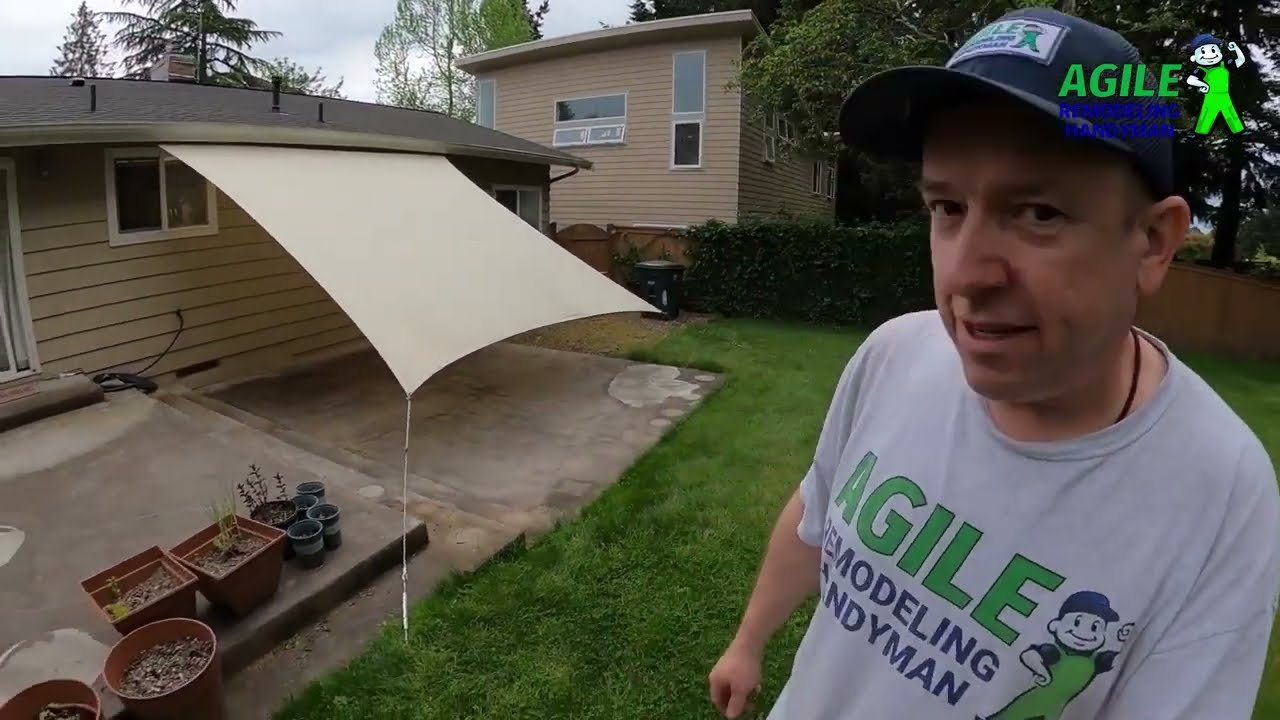 How to install a shade sail without poles - Agile Remodeling Handyman - Kenmore, WA