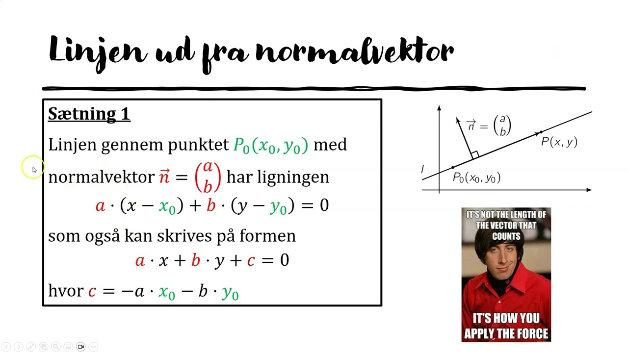 Vektorer 8 - linjens ligning