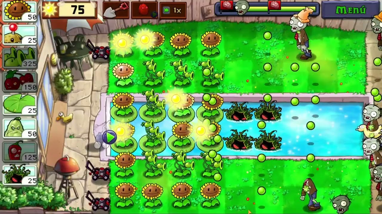 Playgame Plants vs Zombies Nivel 3-7