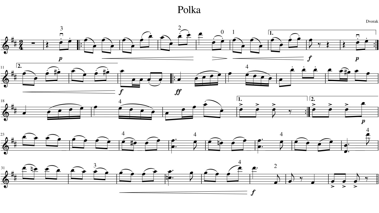 Dvořák Polka, Violin