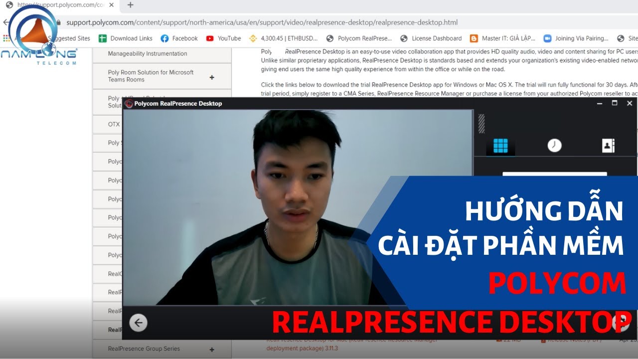HƯỚNG DẪN CÀI ĐẶT PHẦM MỀM POLYCOM REALPRESENCE DESKTOP