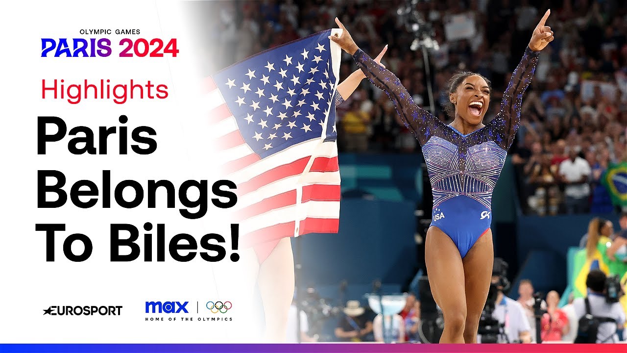 USA SUPERSTAR Simone Biles wins all-around gold medal 🥇🇺🇸 | #Paris2024 #Olympics