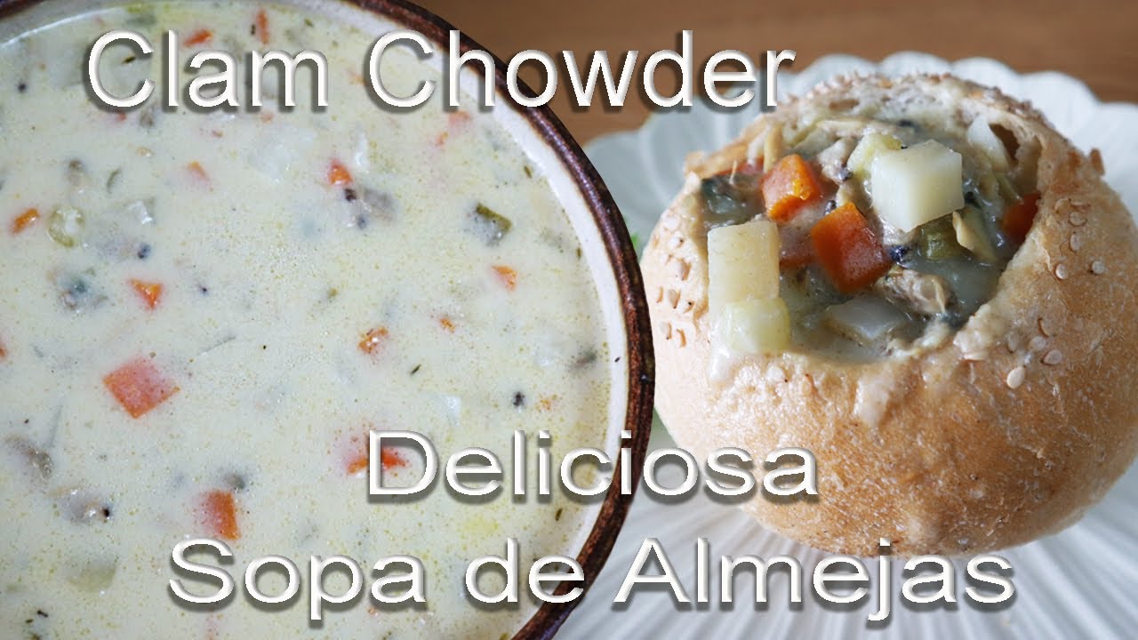 Sopas para el frío Clam Chowder Receta de la Sopa de Almejas preparada fácil en la olla Instant Pot