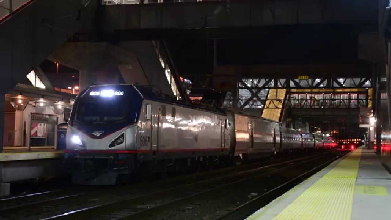 Amtrak 66 Departs Stamford w/ ACS-64 & Viewliner II Baggage
