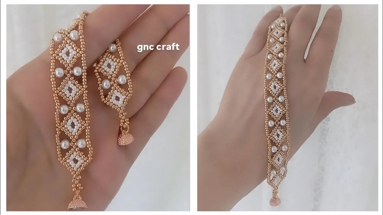 İNCİ VE BONCUKLA ŞIK BİLEKLİK YAPIMI  MAKING A STYLISH BRACELET WITH PEARLS AND BEADS