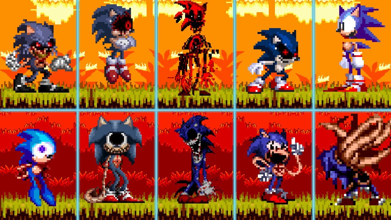 Evolution of Sonic Mods (Sonic.EXE, Majin Sonic, CD.EXE, Sonic.OMT, Lord X,  Sonic.EYX, Fatal Error)