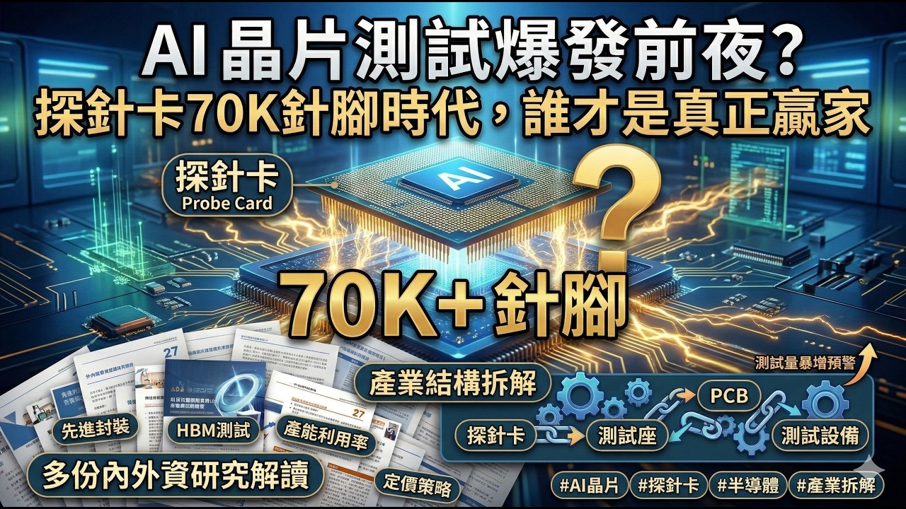 AI晶片測試爆發前夜？探針卡70K針腳時代，誰才是真正贏家｜產業結構拆解