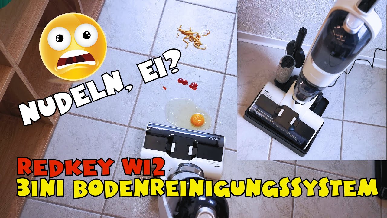 Redkey W12 Bodenreinigungssystem - selbstreinigende Walze Akku Wischmop